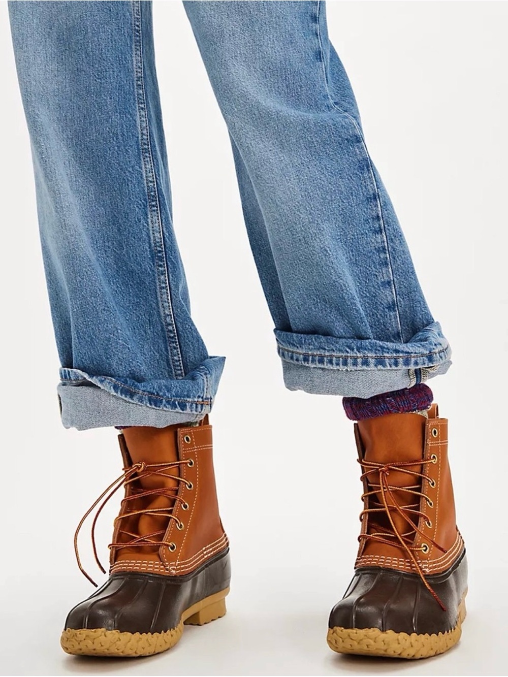 L.L. Bean Two-Tone Duck Boots in Brown & Dark Brown (Men 7 Women 9) Med. width - Picture 6 of 8